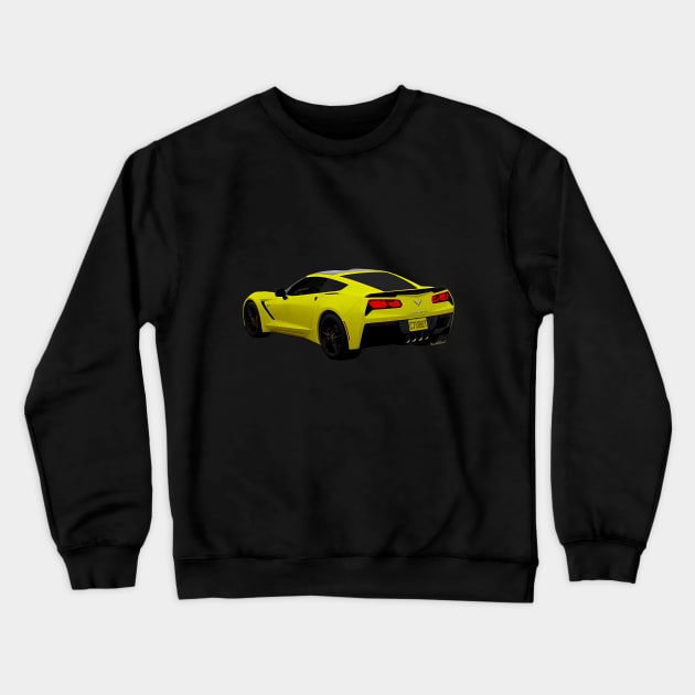 Yellow Chevrolet Corvette C-7 Crewneck Sweatshirt by vivachas